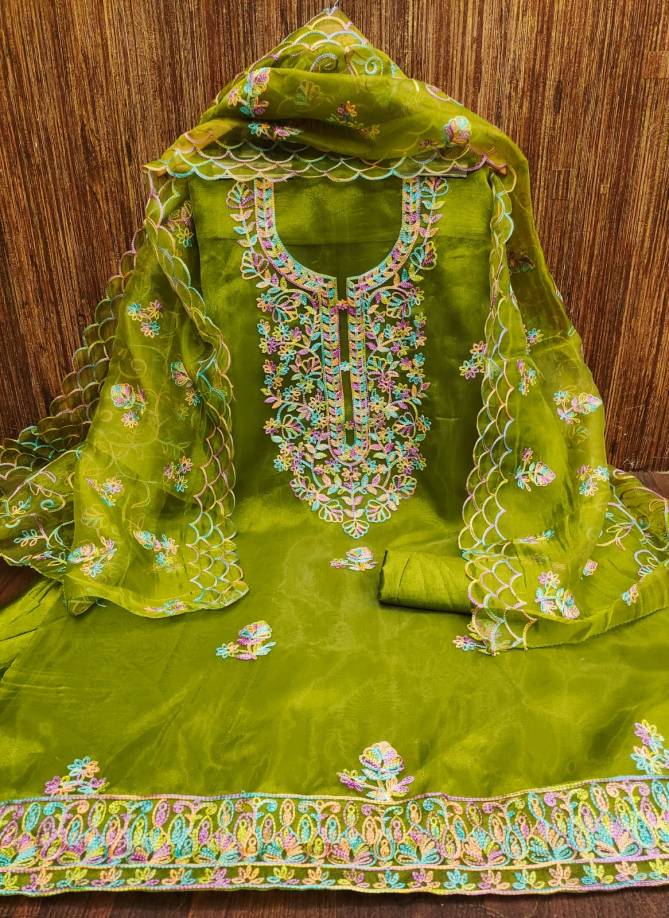 Ds By Designer Suit Organza Silk Non Catalog Dress Material Wholesalers In Delhi
